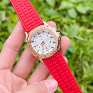 Watchhiend นาฬิกาข้อมือยี่ห้อหรู ปาเต๊ะ สายยางนิ่ม หน้าปัดเลขขนาด 36mm - วันที่บอก - กล่องหนังแบรนด์ฟรี - ส่งไว