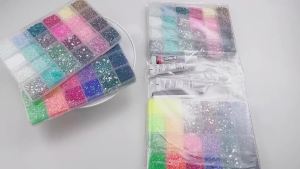 50.000 viên đá trang trí bằng nhựa dùng cho bộ dụng cụ trang trí 48 màu kích thước 3mm đá mặt phẳng dùng để làm đồ thủ công tranh kim cương kèm theo keo dán và dụng cụ thích hợp để trang trí móng tay và sách.