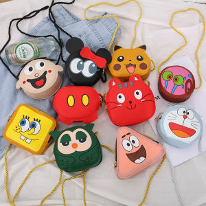 New Cartoon Cute Childrens PU Shoulder Bag Girls Mini Diagonal Bag Toddler Toy Coin Purse Kids Bag