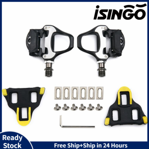 iSingo【With Cleats Shimano lock】Cleats Shoes Road bike mtb Self Locking Pedals Clipless Racing Bicycle Pedal