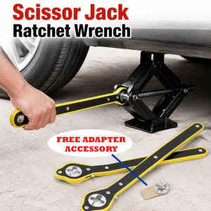 34cm Car Emergency Tire Puncture Scissor Jack Lift Up Wrench Ratchet Handle Garaga DIY Hand Tool