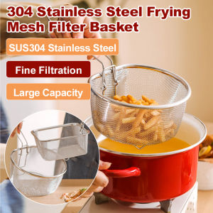 304 Stainless Steel Frying Basket  Safe Non-toxic  Smooth And Rounded  Easy To Clean Catering Net Bag