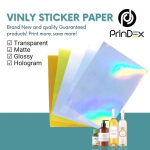 PrinDex A4 Size Inkjet Printable Vinyl Sticker Paper Hologram Glossy Matte Transparent Clear Gold Silver Paper 20Sheets