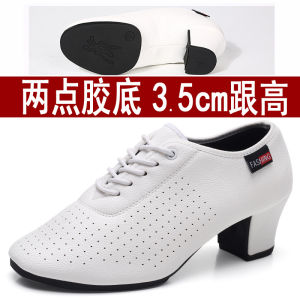 New womens Latin dance shoes soft-soled suitable for square dancing teachers mid-heel made with tendon fabric for ballroom dancing