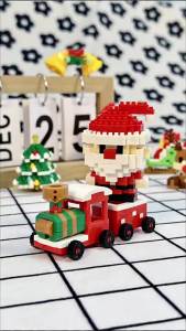 Compatible with Christmas Countdown Calendar Blind Building Blocks Childrens Educational Assembly Toy Gift