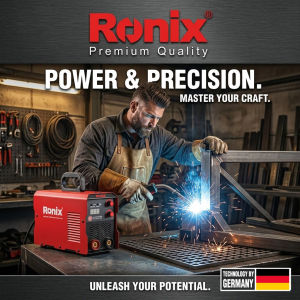 Ronix RH-4604 DC Arc Welding Inverter 200A 9.5 KVA / Duty cycle (25°C) 60% Out-put Current Range 30-200A / Electrode Diameter 1.6-5.0 (65V) three boards Current and Arc Force industrial professional and household operations