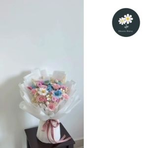 M Size Soap Flower Bouquet Birthday Gift Girlfriend Gift Valentine’s Bouquet Fresh Dopamine Style 中號香皂花花束