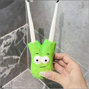 ที่ใส่แปรงสีฟัน ปลอดภัยและทนทาน ประหยัดพื้นที่และทําให้เรียบร้อย เครื่องประดับ หรูหราเบาๆ เรซิน