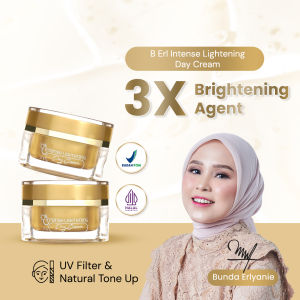 B ERL  Intense Lightening Day Cream 15gr - Krim Pagi & Siang - Cream Mencerahkan Kulit Wajah - Anti Aging - Menyamarkan Flek