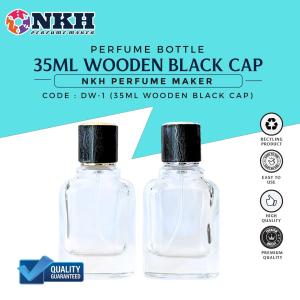 [ 1 PCS ] BOTOL KOSONG MINYAK WANGI 35ML WOODEN BLACK CAP PRESS ( DW-1 )