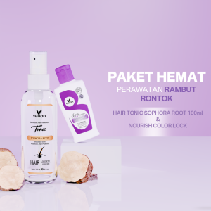 VENON Paket Hemat Hair Tonic 100ml & Venon Vitaserum Nourish & Color Lock 30ml / Serum Rambut / Rambut Berwarna
