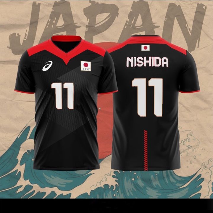 Japan Olympic Volleyball Jersey Nishida Yuji Black Casual Women Men ...