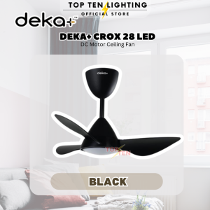 Deka Crox 28" Led Ceiling Fan 14 Speeds Turbo Remote Control DC Motor Mini Fan with Light Kipas Siling