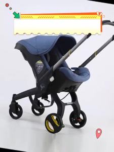 Baby Car Seat And Foldable Canopy|4-In-1 Travel Stroller With 2-Way Push Handle