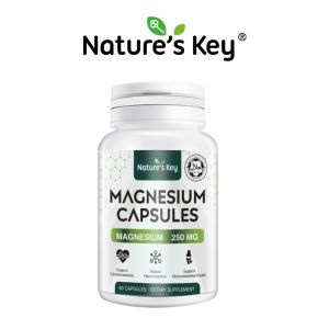 Natures Key Magnesium Glycinate 250mg Supports Muscle Relaxation Stress Relief Non-Laxative 60 Capsules