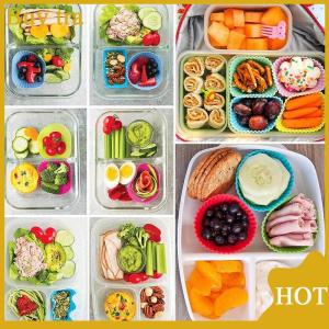 [Buytra] 3Pcs Bento Divider Cup Easy Clean Mould Reusable Cake Mold Dessert Sushi Separate Storage Accessories Food Lunch Box Liner