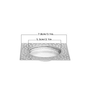 Square Kitchen Sink Filter Stainless Steel Anti-blocking Net Sink Mesh Strainer Bathroom Floor Drain Cover Shower Hair Catcher