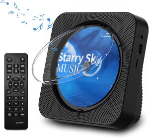 CD Player Portable Bluetooth 5.1 Desktop CD Player with HiFi Sound SpeakersRemote ControlDust CoverLED DisplayBoombox FM RadioUSB/AUX for HomeKids （White）