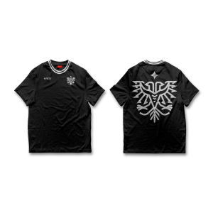 KREST Essential Tshirt Eagle Passion Black White Stripe Collar Limited Edition PrimeCotton 16s