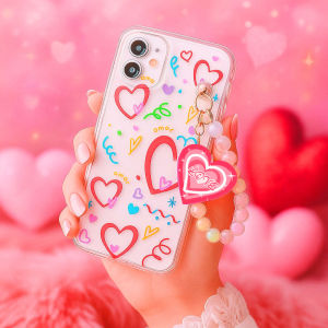 VELA Case Tali Love Pink For Vivo V5 V5S V20 V21E V21 V21E V23E S10E V23 V25 V25e V25 V27E V27 V29E Y200 V29 V30 V30E V40 V50 Y71 Y81 Y83 Y91c Y1S Y91 Y93 Y95 Y51 2020 Y53S Y31 2021 Y53 2017 Lite Pro 4G 5G Softcase Casing Manik Gelang Mutiara