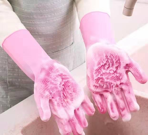 Crystal 168 Pair (2pcs) Magic Silicone Scrubber Rubber Cleaning Gloves  Dishwashing Gloves Scrubbing Gloves Lazada PH