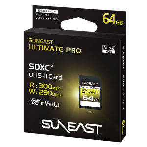 SUNEAST SDXC Card [V90] UHS-II Max R 300MB/s U3 4K 8K UHD ULTIMATE PRO 64GB / 128GB / 256GB / 512GB