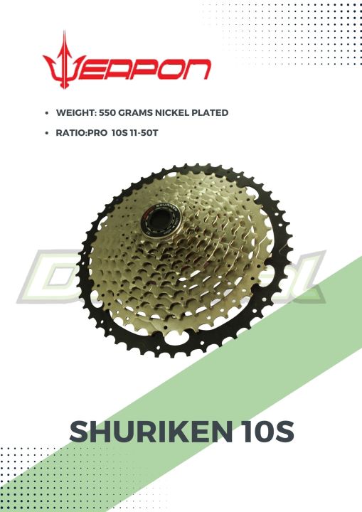 Sagmit Sprocket Gold 10 Speed 10 11 12 SPEED WEAPON SHURIKEN