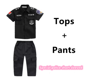 Police Costume For Children BoyGirl Short Sleeves Cloth Policeman Uniform Costume