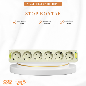 MATSUI Stop Kontak Arde 6Lubang + Indikator MT-556