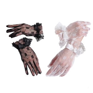 2pcs Fashionable Lace Gloves Sophisticated Outfit Glove Romantics Bridal Mittens for Bridal Wear and Elegant Gatherings