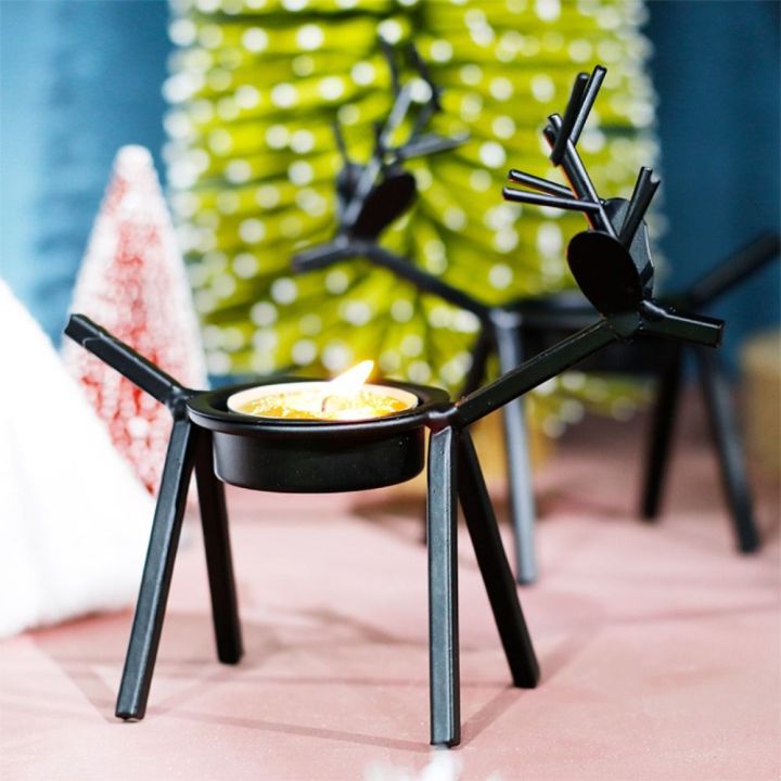 DSGTG Iron Elk Candlestick Stand Reindeer European-style Deer Candle ...