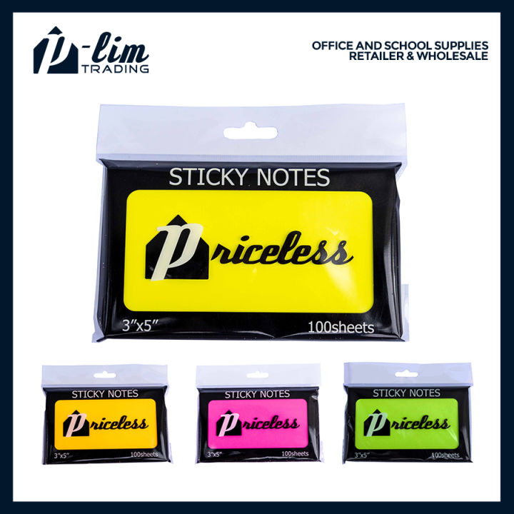 Priceless Sticky Notes (3x5") Lazada PH
