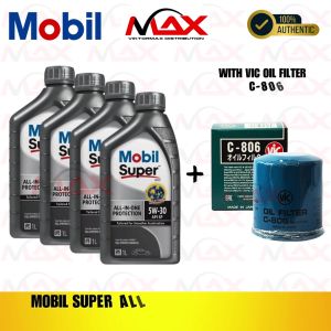 MOBIL SUPER ALL IN ONE PROTECT 5W30 GAS 4 LITERS (1L+1L+1L+1L) + C-806 VIC FULLY SYN 100% ORIGINAL