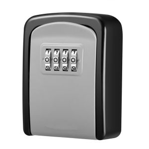 ORIA Key Lock Box 4 Digit Combination Key Storage Lock Box Wall Mounted Key Safe Box 5 Keys Capacity Weatherproof for Indoor Outdoor 3.66 inch （Ready Stock）