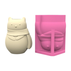 3D Gấu Mặc khăn hình dạng Khuôn Silicone Silicone bình khuôn mẫu cho crafting độc đáo bê tông bình và Chậu trồng hoa