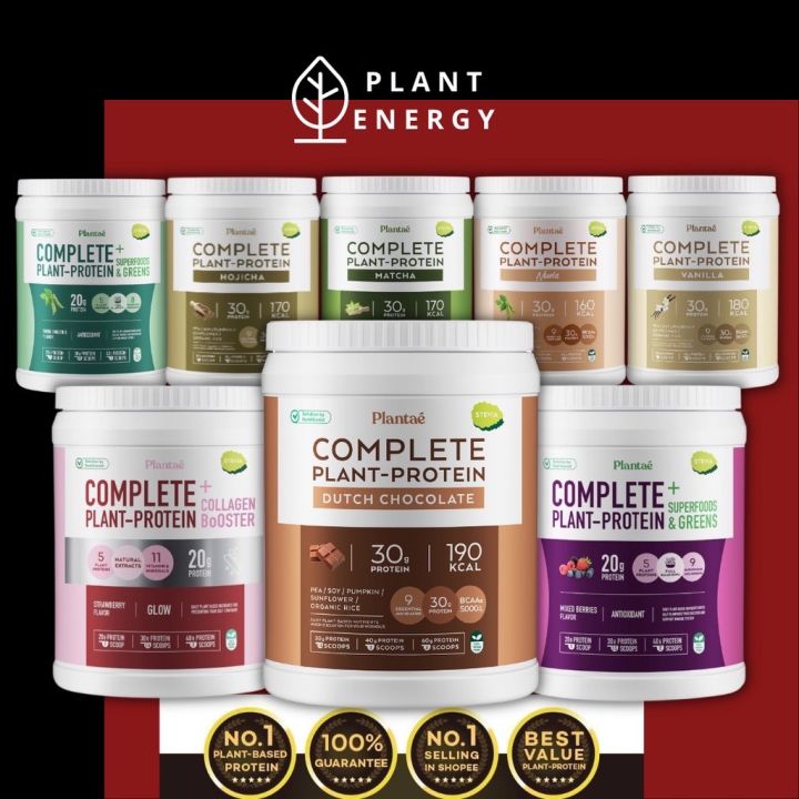 )Plantae 1 กระปุก โปรตีนจากพืช100% Plant Protein โปรตีนพืช 5 ชนิด โปรตีนสูง คีโต
