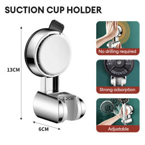 Suction Cup Shower Head Holder Wall Mount No Drilling Handheld Shower Holder Adjustable Angle For Bathroom Toilet