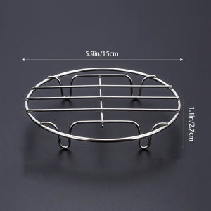 JustLiving 1Pc Stainless Steel Steaming and Cooling Rack for Kitchen Cooking Baking Steaming Roasting Rack Four-Legged Round Rack for Ribs/ Bacon/ Sheet Pans/ Cookies and Cakes - Durable and Easy To Clean