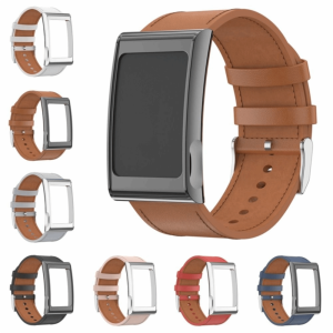 MINIFELE 262 Leather Sport Band Adjustable Quick Release Fitness Tracker Strap Durable Metal Frame Replacement Wristband for Amazfit Helio Strap
