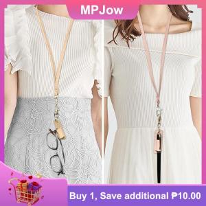 【MPJow】 Portable Pu Leather Lanyard Pen Holder Necklace Style With Keychain Pen Case Pen Pouch Wear-Resistant Durable Pen Clip Key Chain