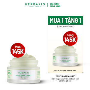 Mặt nạ Rau Má & Diếp Cá Herbario 30ml thuần chay