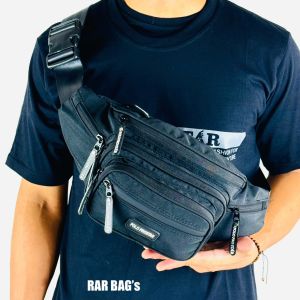 Tas Pria Tas Selempang Bahu Pria Wanita Casual Tas Pinggang Waist Bag Multi Fungsi