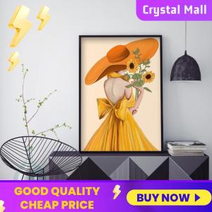11CT Sunflower Girl Full Embroidery Set Stamped Chinese Cross Stitch Needlework