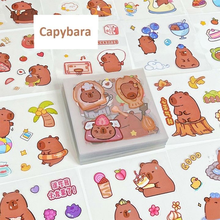 01 Tấm Sticker dán hoạ tiết Capybara Panda Gấu Thỏ Cún Thú cưng Động ...