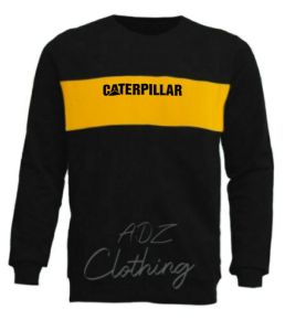 Jaket Sweater Casual CATERPILLAR Big Size Pria Dan Wanita Lengan Panjang Basic Kain Fleece 2 Warna