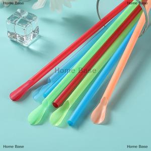 [COD] Home Base 100pcs Multicolour Plastic Straws Drinking Straw Spoon Bar Pub Slush Straw For Birthday Celebration Party Supplies