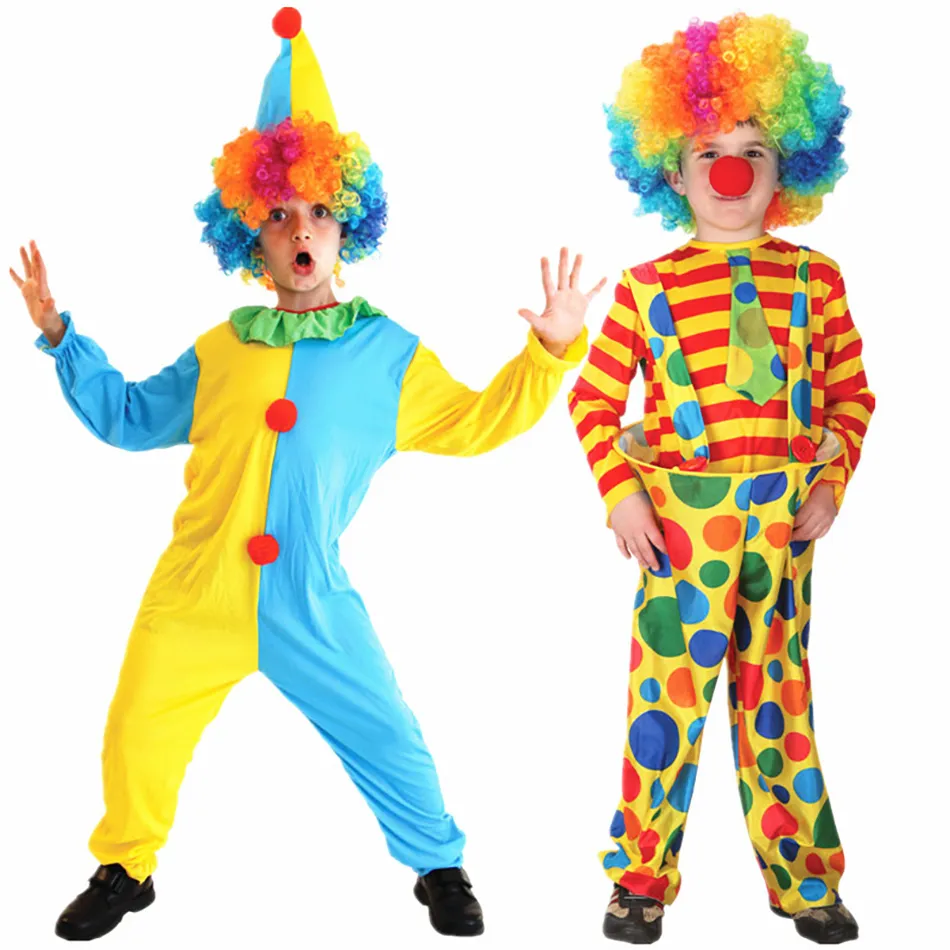 Halloween Naughty Funny Clown Cosplay Costume Kids Boys Top Pant