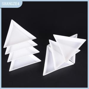 【SHANGZE4】 10 chiếc đĩa tam giác đều dùng để đựng Hạt trang sức nhựa môi trường