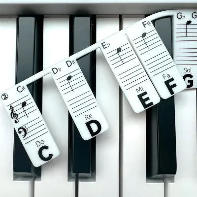 Eversalute 88 Keys Full Size Piano Notes Guide For Beginner Removable Piano Keyboard Note Labels For Learning Made Of Silicone No Need Stickers Reusable For Kids Student