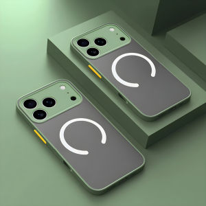 Luxury Frosted For Magnetic Ring Wireless Charge Matte Case For Apple iPhone 17 14 13 12 15 16e 16 Pro Max Mini Plus Shockproof Charging Cover